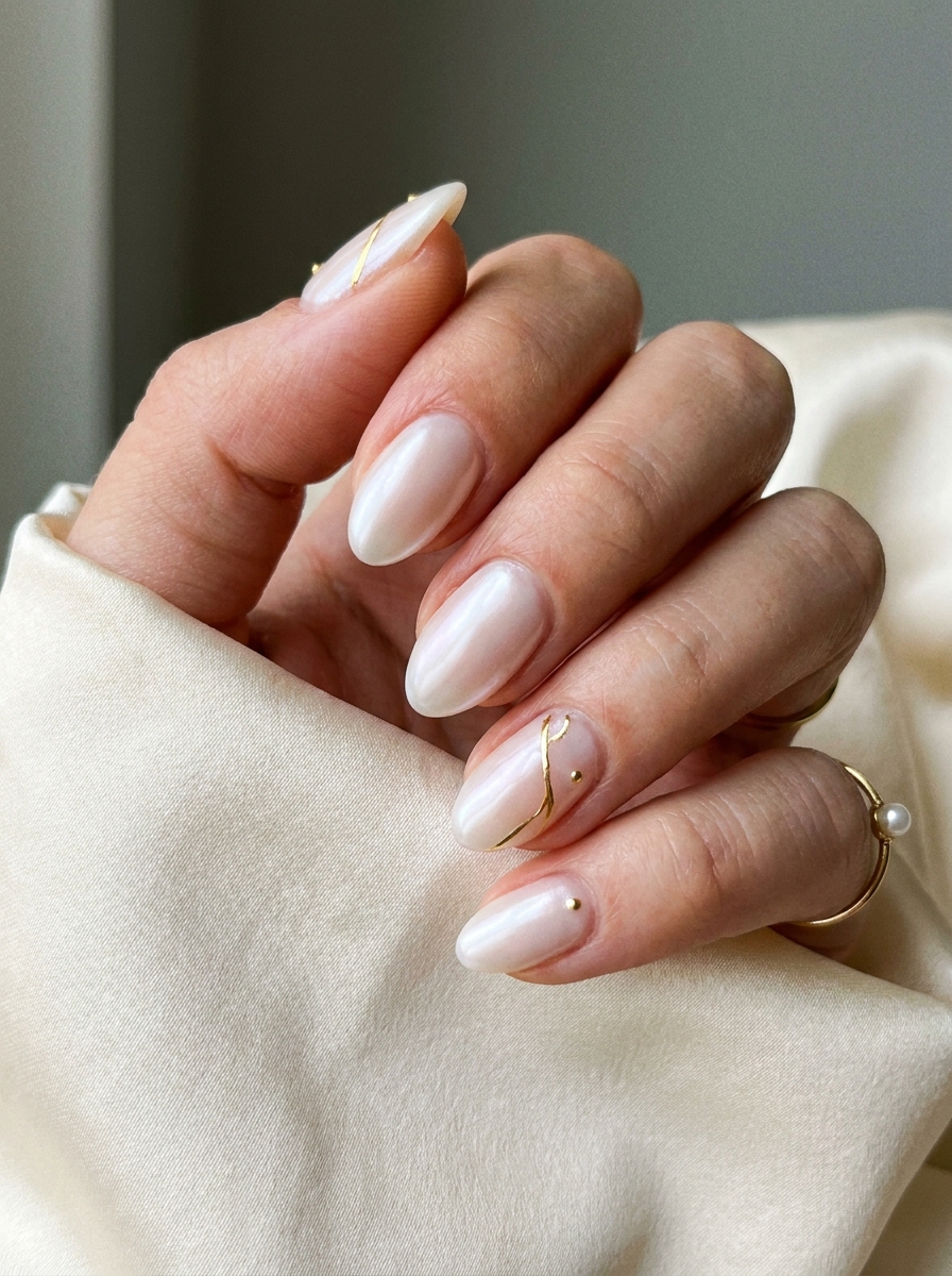 Pearl Gold Nails als Goldene Nägel Inspiration 2026